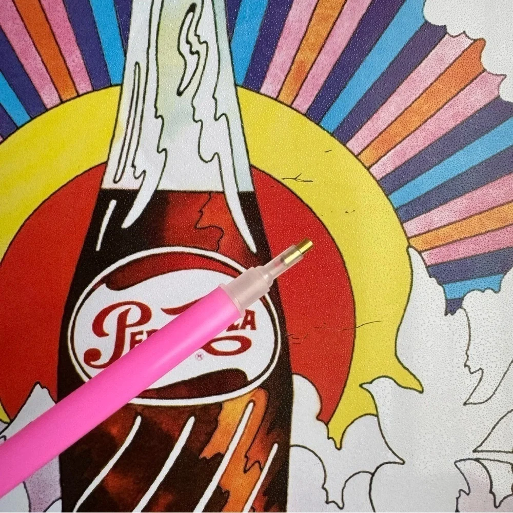 Metal colorful sunburst Pepsi cola sign